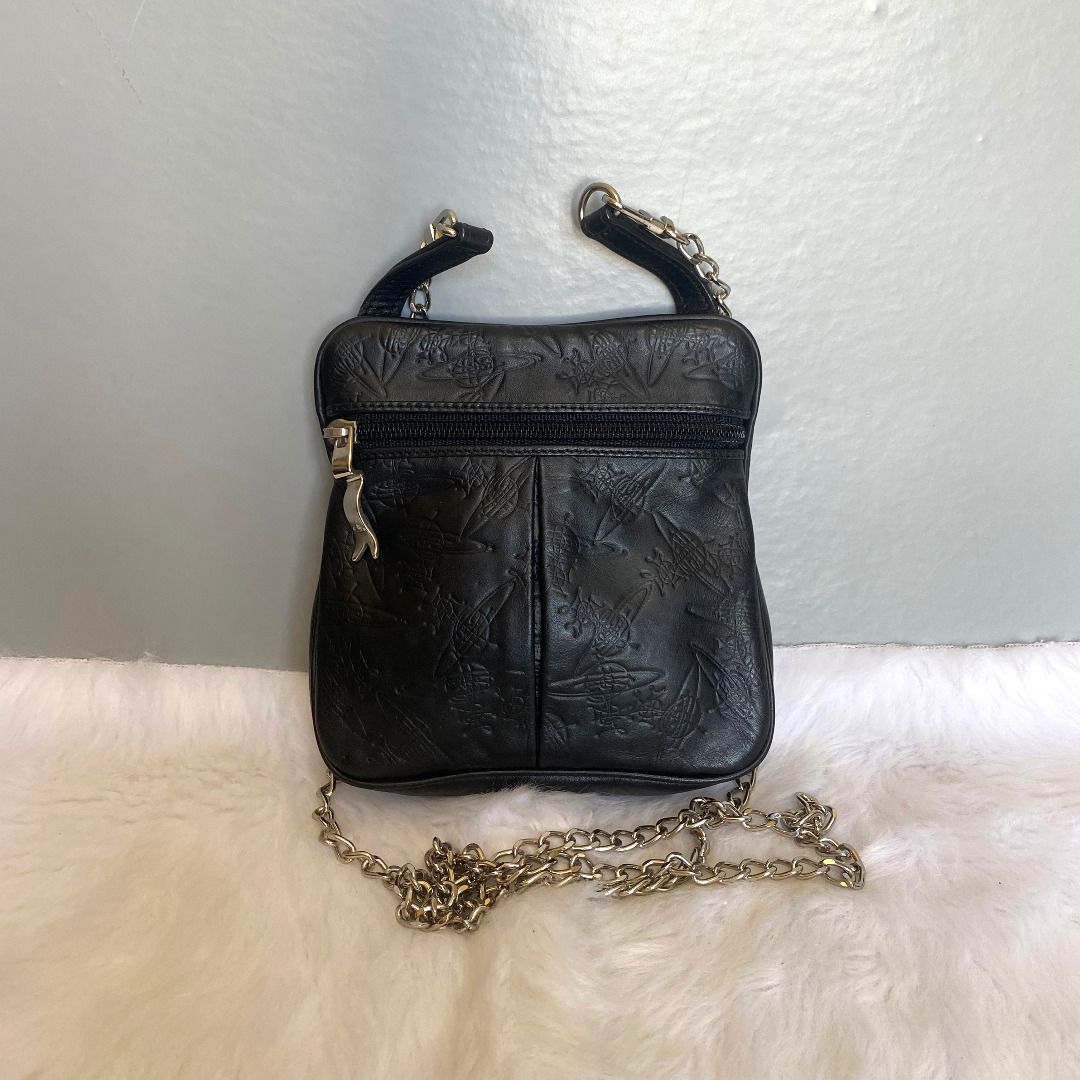 Vivienne Westwood Saffiano Leather Shoulder Hand Bag Orb Black Japan MINT
