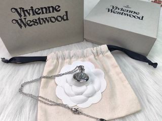 Vivienne Westwood Necklace Mini Bas Relief Pendant Silver in 100% Brass - US