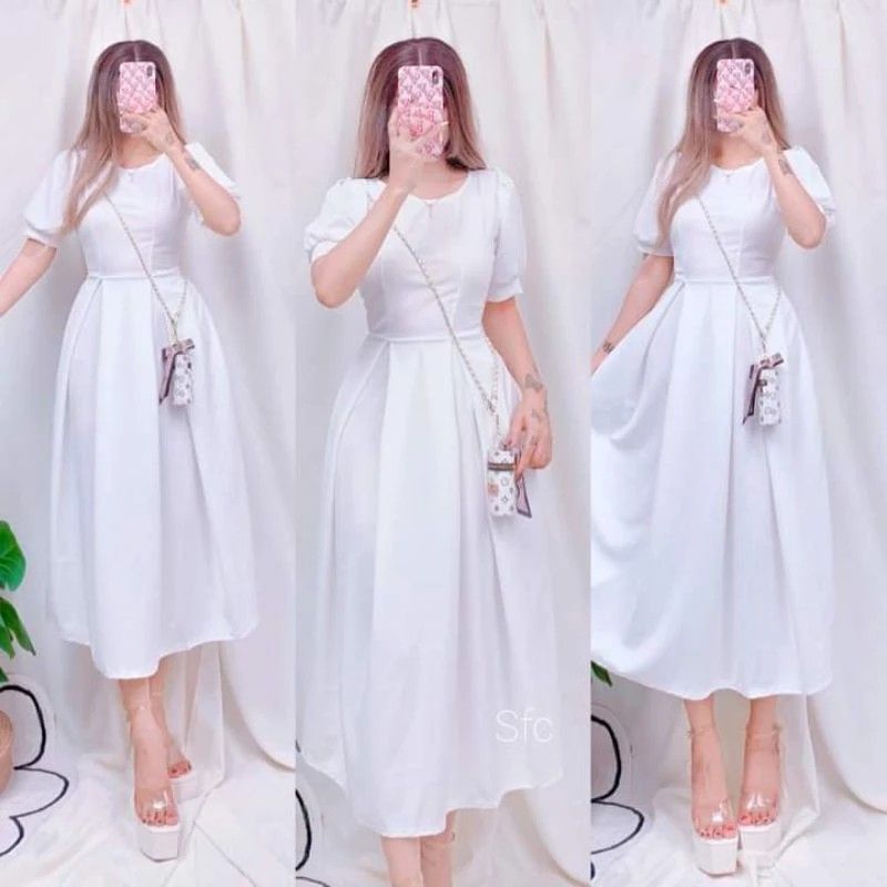 White midi dress for graduation discount