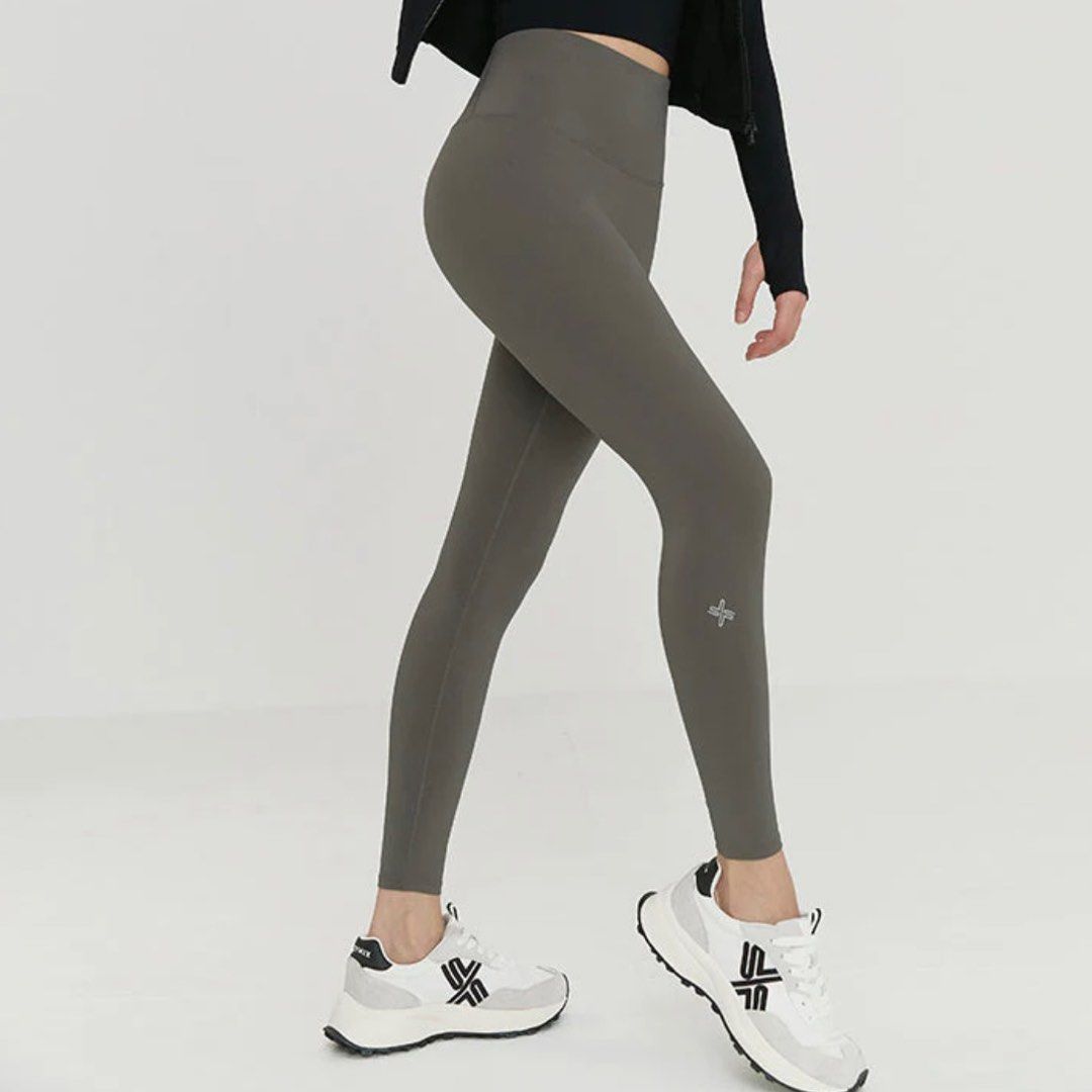 Xexymix Uptension Leggings 9分褲卡其藍灰瑜伽褲, 女裝, 運動服裝- Carousell