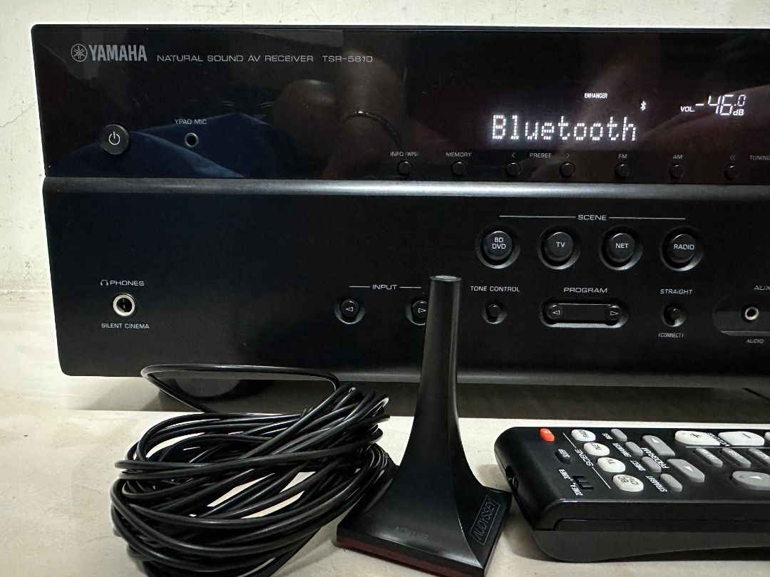 YAMAHA TSR 5810 收音劇院 7.2 環繞擴大機 4K 藍光 /HDMI WIFI 藍芽 有原廠遙控器/定位麥克風, 耳機及錄音