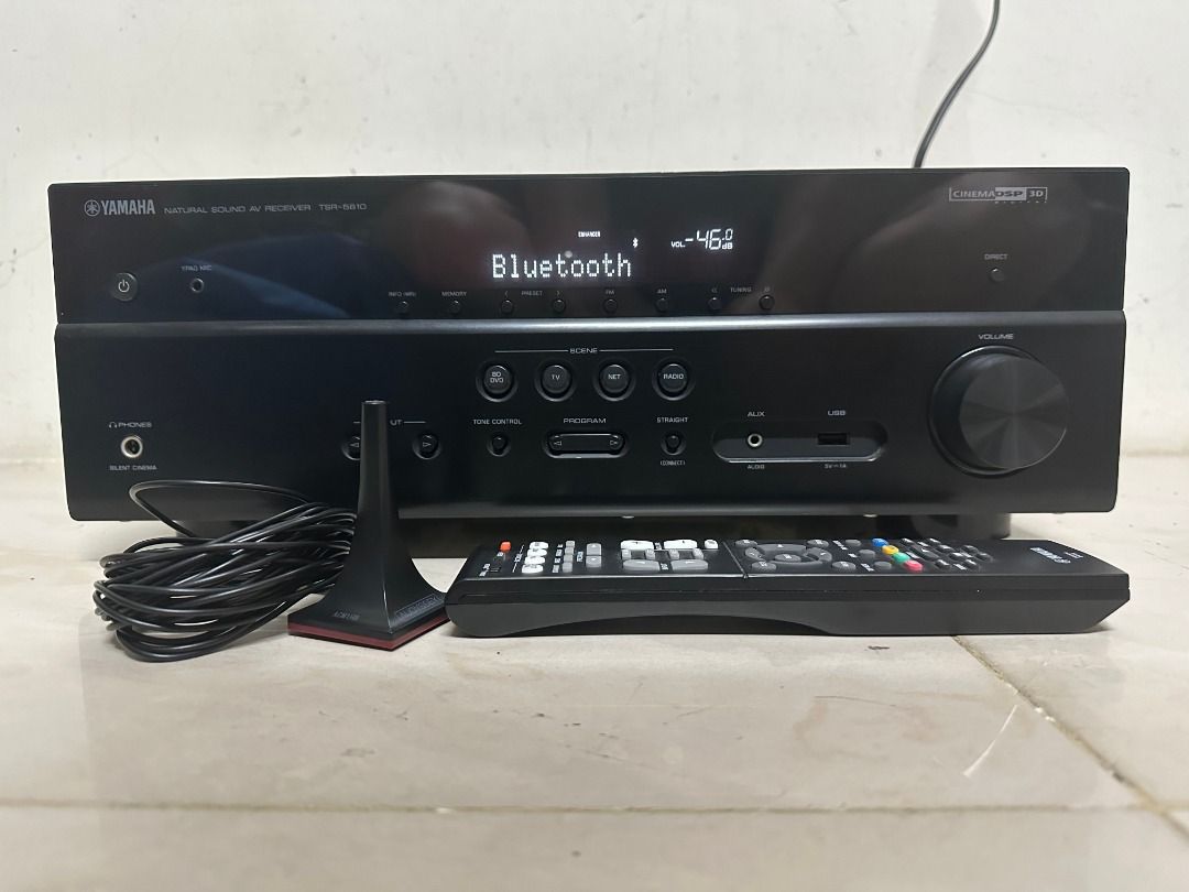 YAMAHA TSR 5810 收音劇院 7.2 環繞擴大機 4K 藍光 /HDMI WIFI 藍芽 有原廠遙控器/定位麥克風, 耳機及錄音