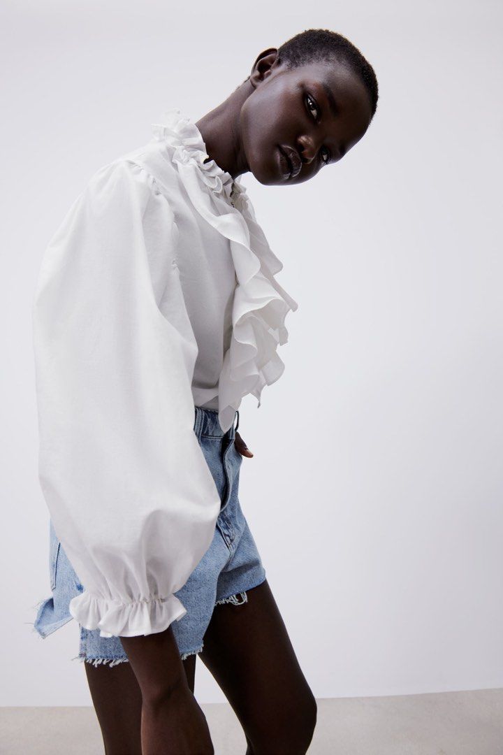 Zara witte outlet top