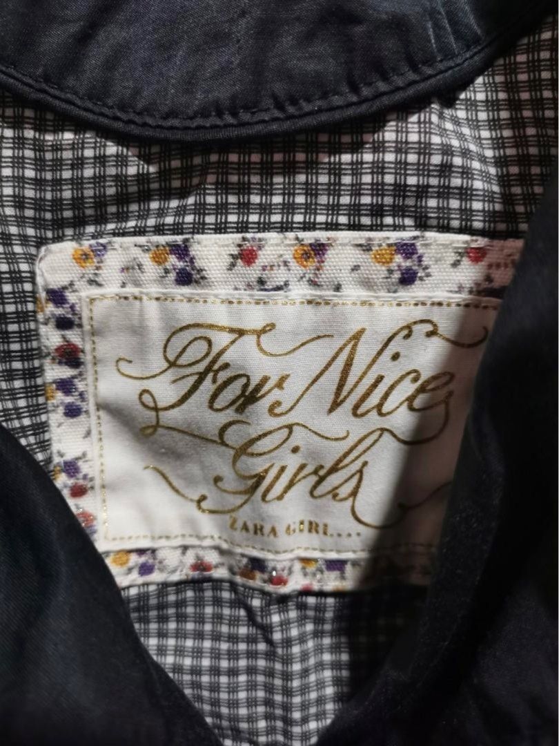 Zara girls black trench coat, Babies & Kids, Babies & Kids Fashion on