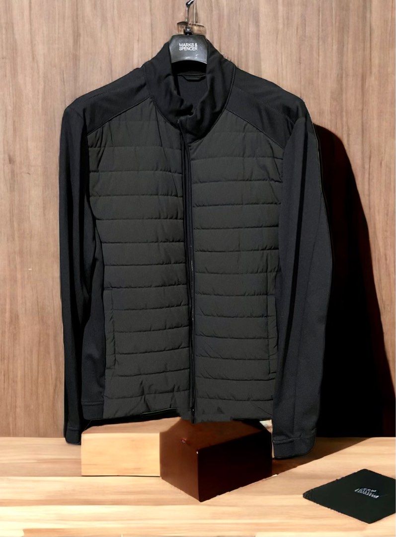 Zara padded jacket (Category: Coats, Jackets and Outerwear) located in Makati City. Submitted by mpr3rd (Listing ID 1263485690, Image 1). Description: Once used black Zara jacket with padded front and stretch jersey back and sleeves. Not my style anymore. Decluttering. Chest (pit to pit) - 24” Shoulder - 20” Front length - 27”.