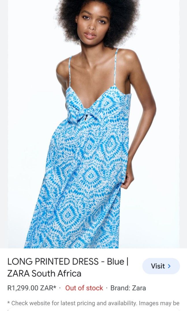 Zara printed flowing dress hotsell