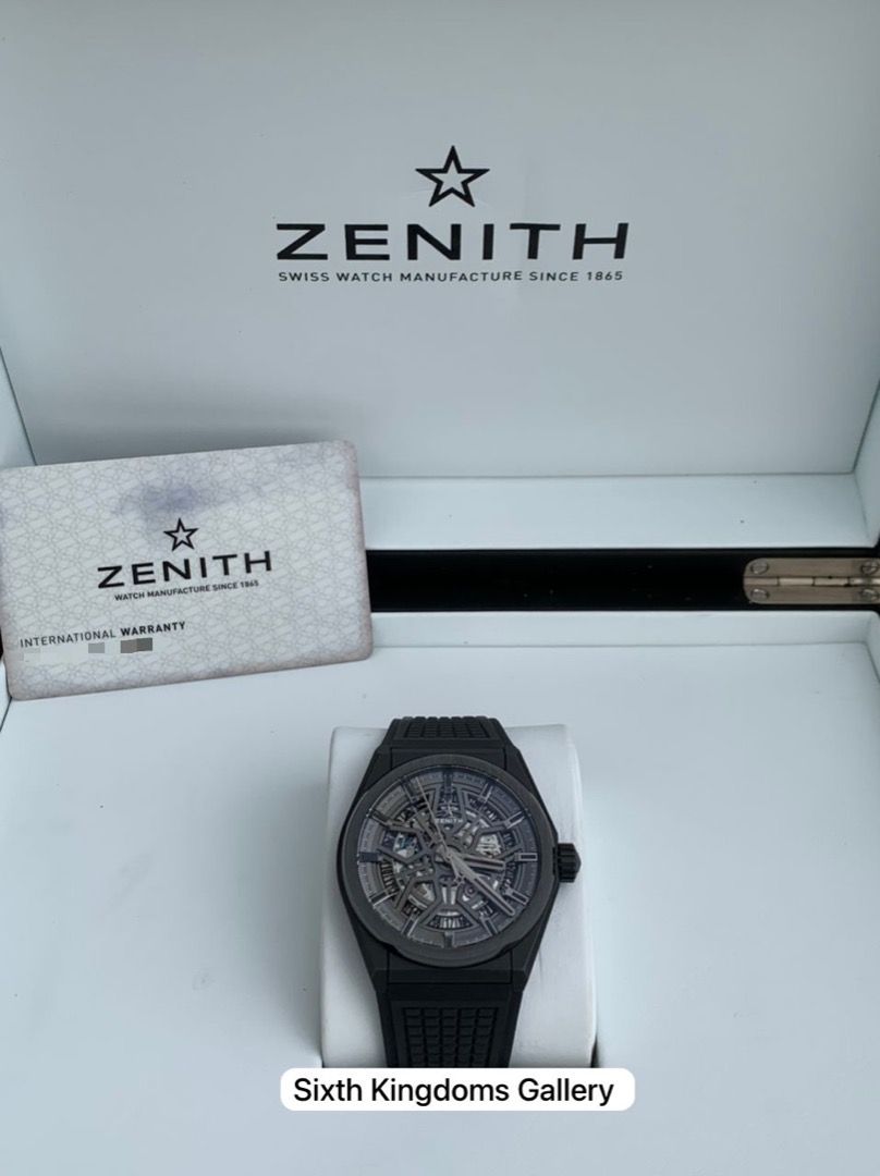 Zenith Defy Classic Black Ceramic Skeleton Dial Rubber Strap Men's Watch  49.9000.670/77.R782