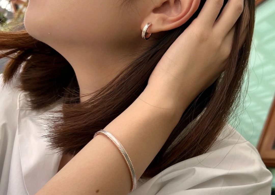 18K Solid Gold Hoop Earrings Women s Fashion Jewelry