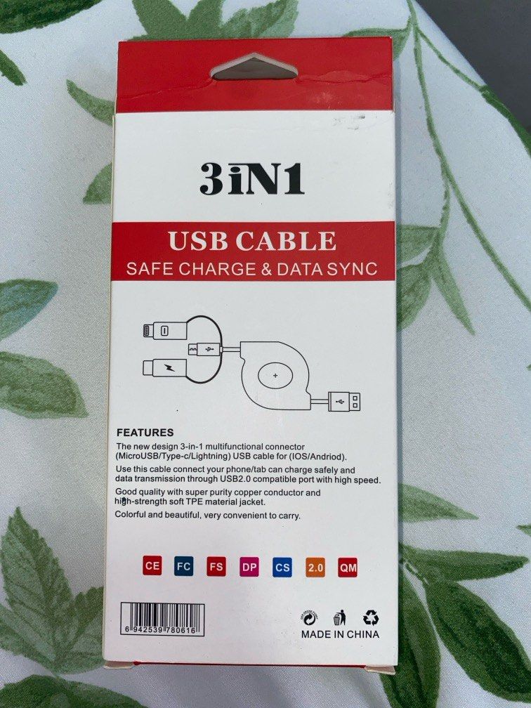 3 in 1 Data Sync Charging Cable406103206732779521