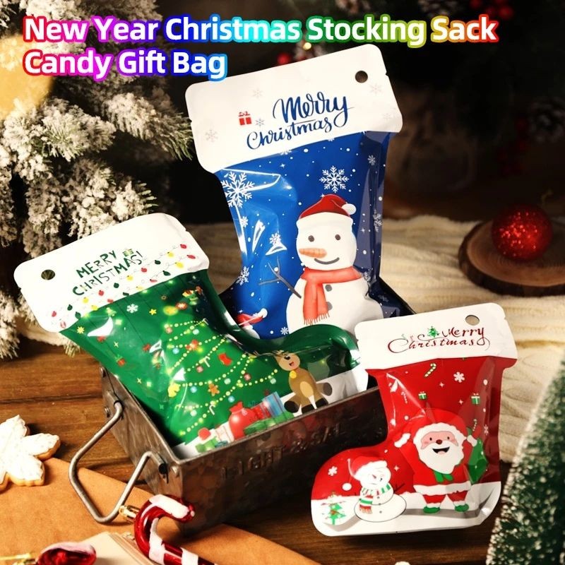 Phonesoap 1pc Christmas Socks Stand-up Bag Boots Stand-up Bag Jewelry Ziplock Bag Christmas Gift Packaging Bag B, Women's, Size: Large