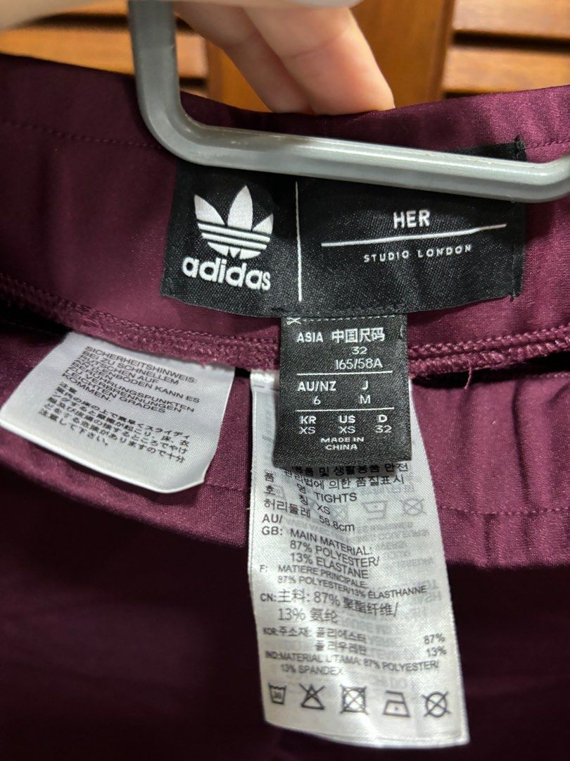 Adidas HER Studio London collection burgundy leggings