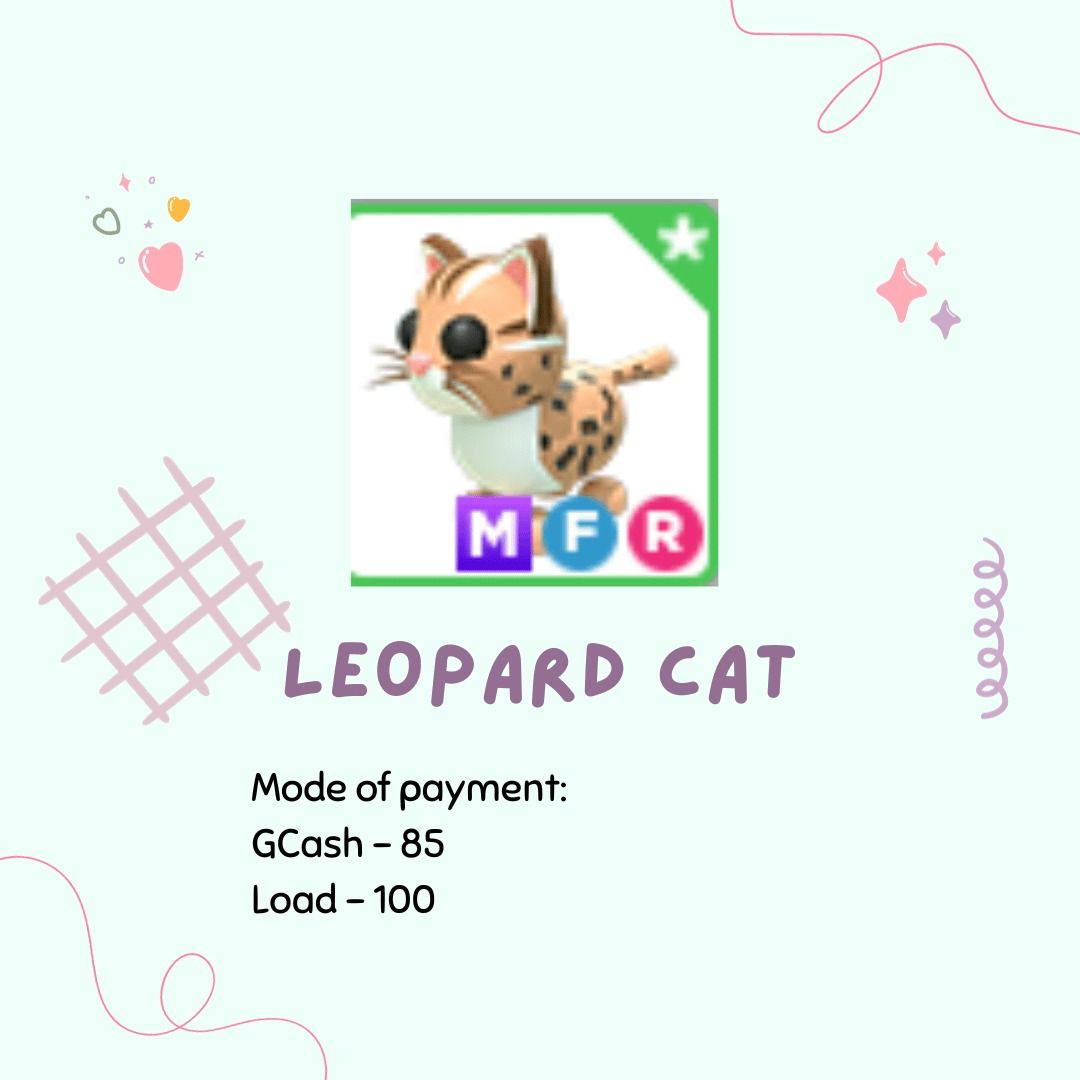 ADOPT ME MFR LEOPARD CAT (MEGA NEON FLY RIDE) || RARE, Video Gaming