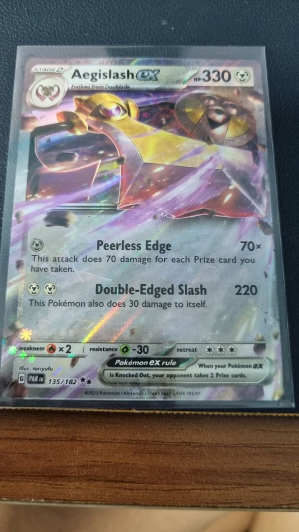 Aegislash ex Pokemon Paradox Rift SV4 135/182 PR, Video Gaming, Video  Games, Others on Carousell