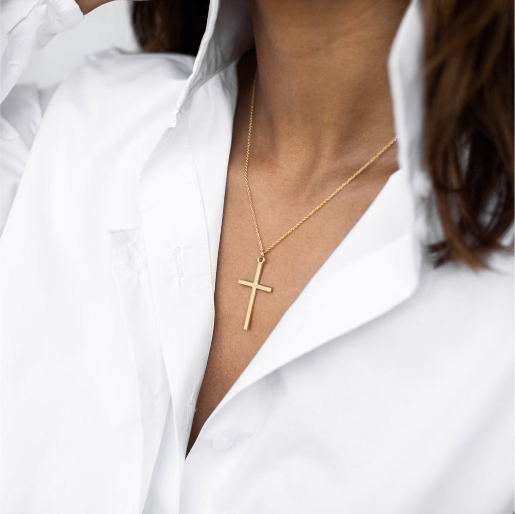 AGAPE STUDIO CROSS NECKLACE GOLD MADE IN FRANCE Luxury