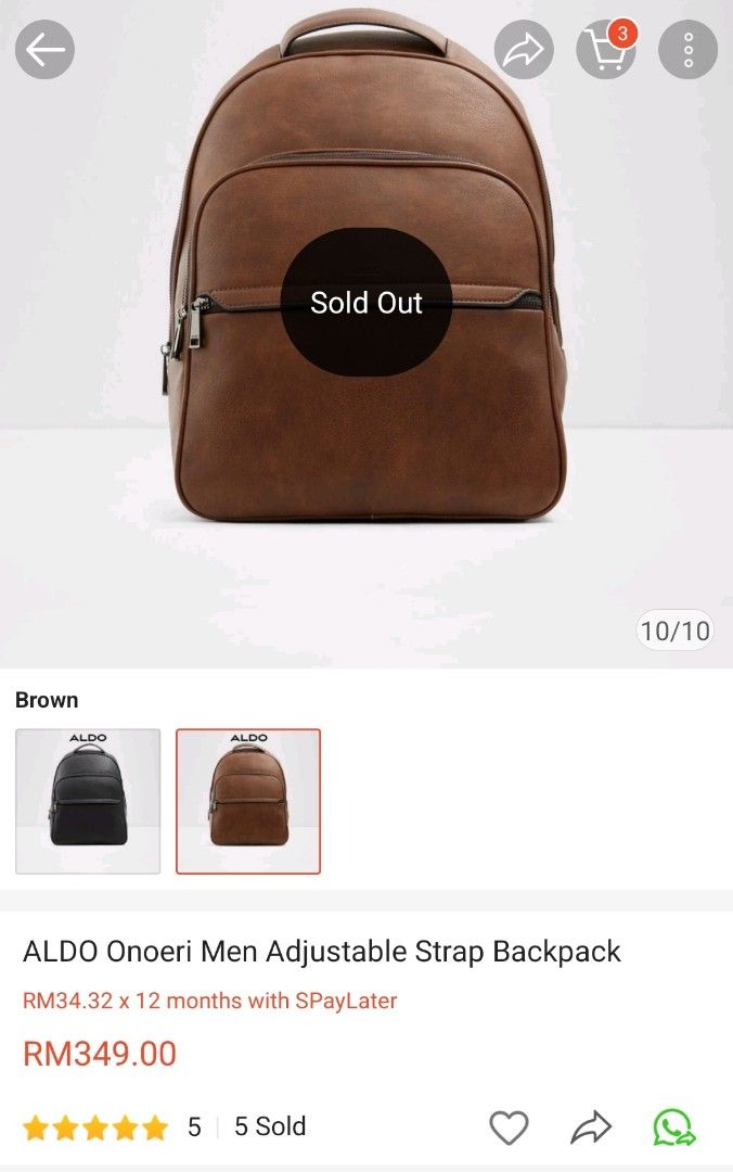 Aldo Leather Backpack, Men's Fashion, Bags, Backpacks on Carousell