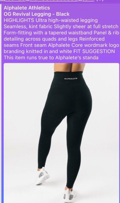 alphalete og revival leggings, Women's Fashion, Activewear on