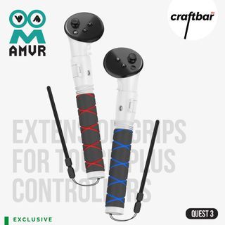 AMVR Extension Grips for Meta Quest 3 Touch Plus Controller | for Beat Saber, Gorilla Tag, etc