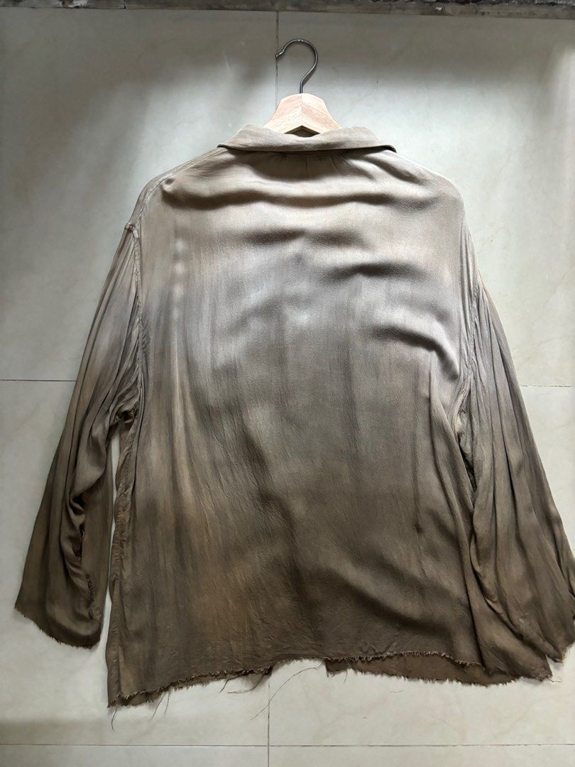 Archivio J.M. Ribot Hand Natural Dyed Gradient Silk Shirt, 男裝