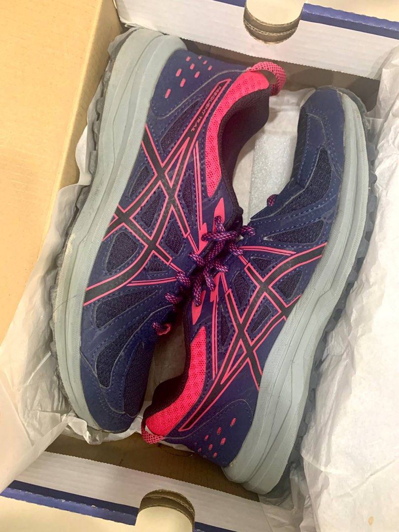 Asics women's frequent trail hot sale running shoes peacoat/pixel pink