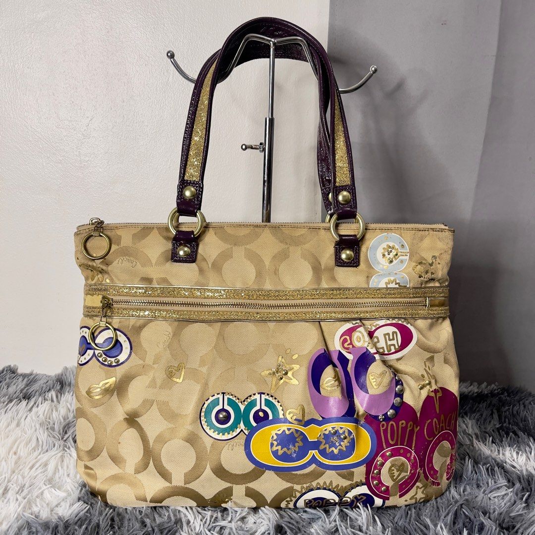AUTHENTIC PRELOVED COACH POPPY SIGNATURE GLAM TOTE Women s