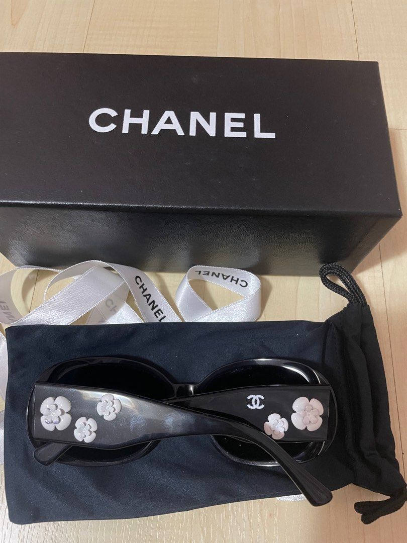 Authentic Chanel Sunglasses with Camellia flower on side very