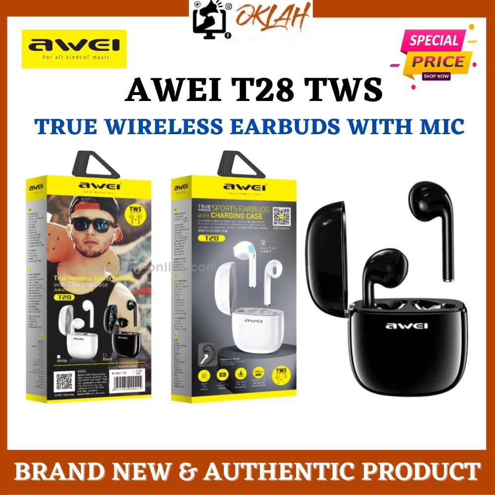 Awei T28 Bluetooth V5.0 Ture Wireless Sports TWS Headset with