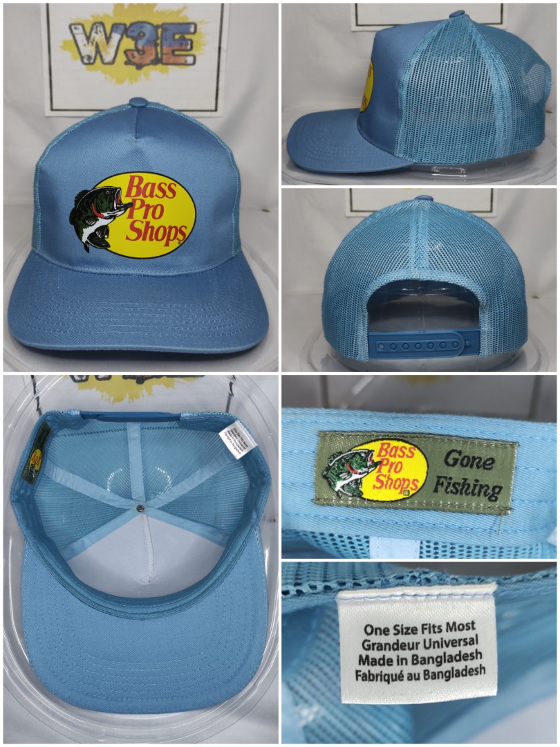 BASS PRO SHOPS LIGHT BLUE TRUCKER, Men's Fashion, Watches & Accessories,  Caps & Hats on Carousell