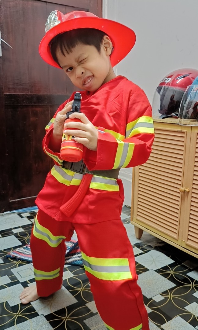 Fire Fighter/ Bomba Costume Kids, Babies & Kids, Babies & Kids Fashion ...