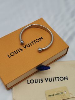 Louis Vuitton LOUIS VUITTON BRACELET CHAIN MONOGRAM SILVER LV LOGO M6549D