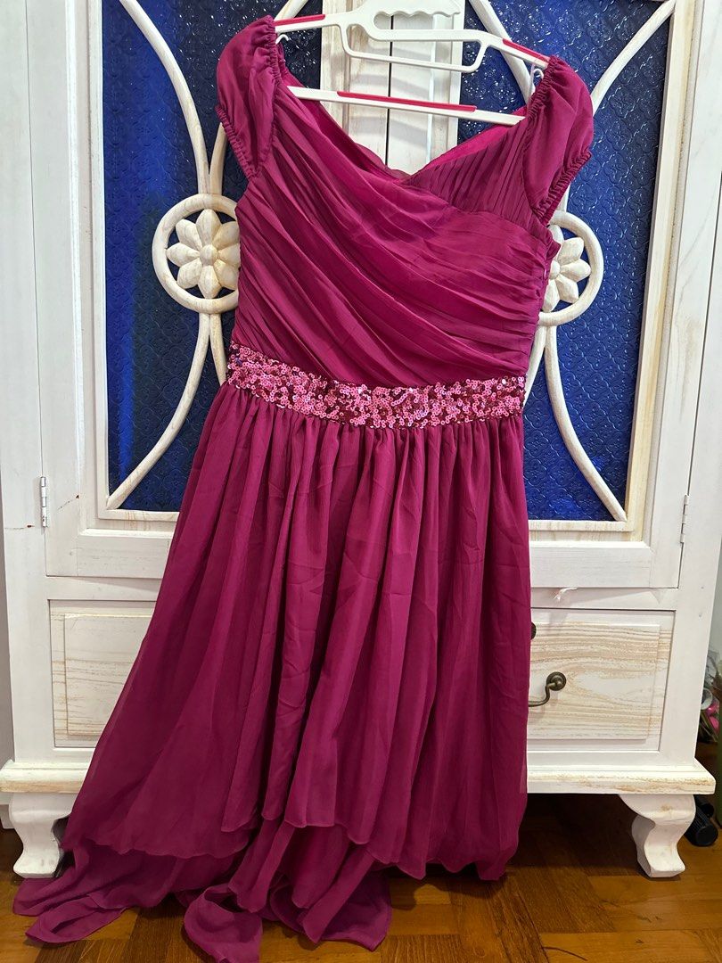 Brand New Monsoon Chiffon Prom Dress Raspberry Babies Kids