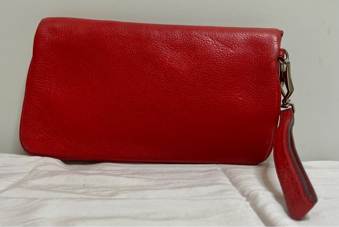 Red new arrivals wristlet clutch