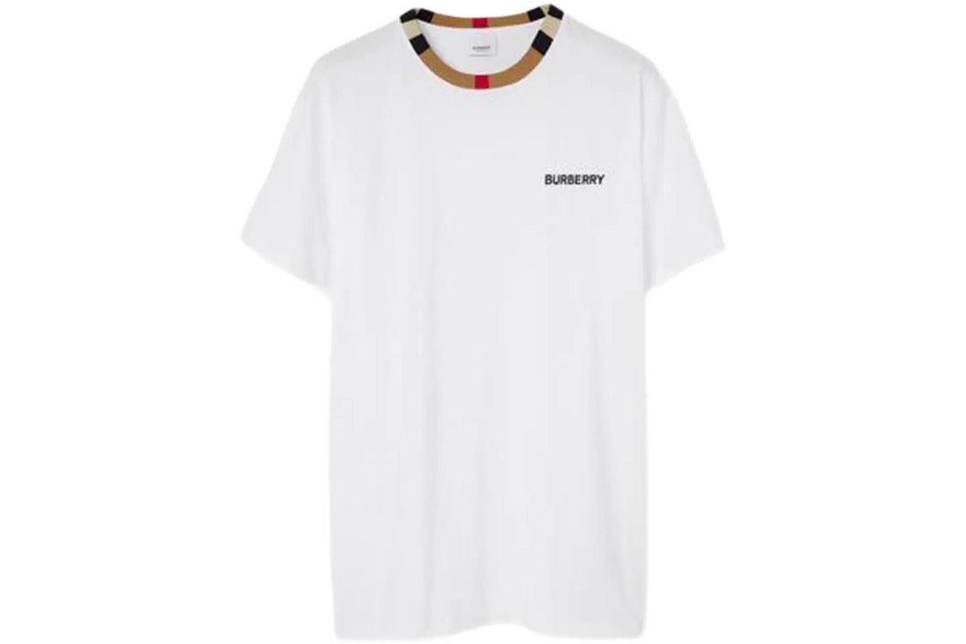 BURBERRY 'JAYSON' CHECK T-SHIRT WHITE, Men's Fashion, Tops & Sets