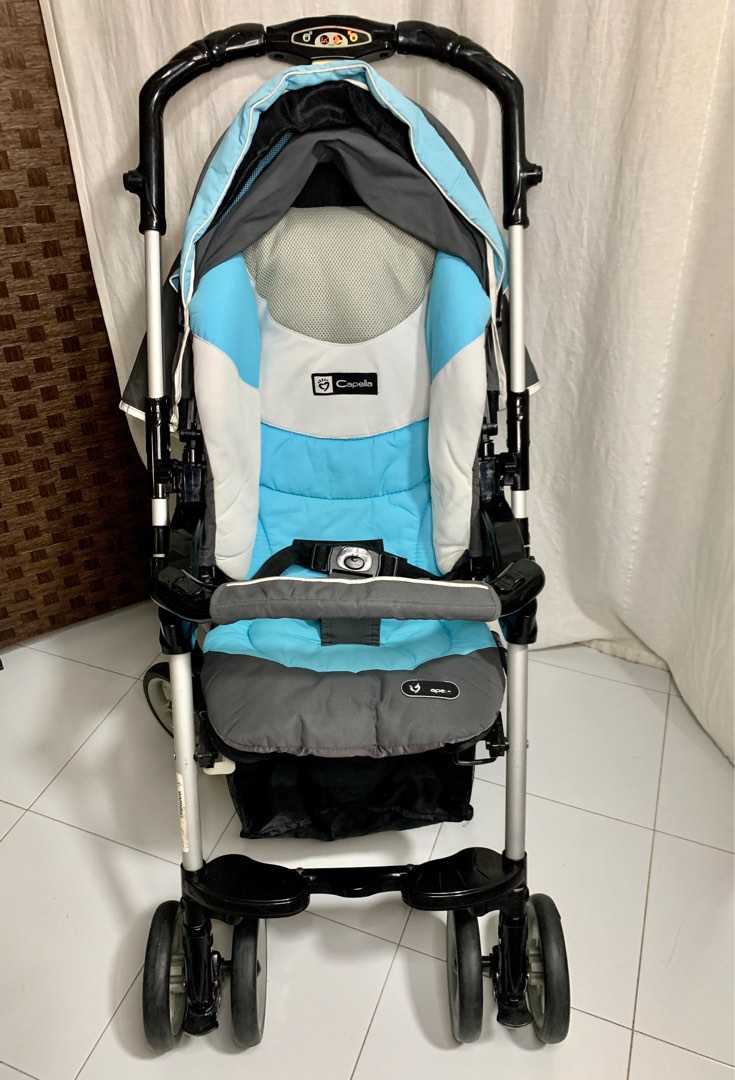 Capella baby stroller , baby pram, reversible handle , double folding