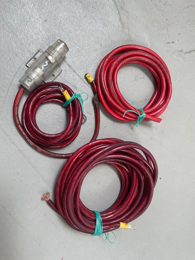 Car amplifier fuse with cables , Audio, Portable Audio Accessories on