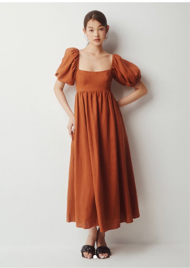 Caramel Monster CaM Sherlyn Dress in Burnt Orange, Women's Fashion, Dresses & Sets, Dresses on