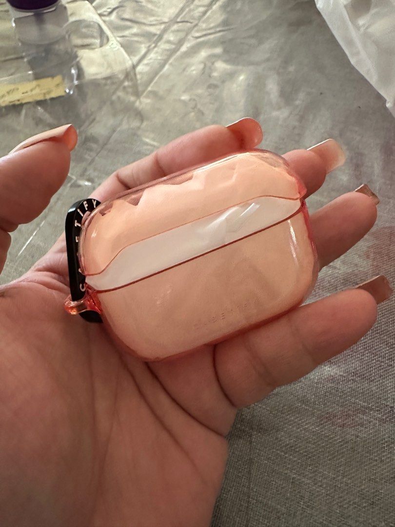 Casetify Air Pods Pro (Category: Portable Audio Accessories) located in Bustos. Submitted by krnmrms (Listing ID 1266684637, Image 2). Description: Casetify Air Pods Pro Case Gen 1 but also can be used for Gen 2 Very minimal scratches but there are 2 small ballpen dots (see photo) With box .