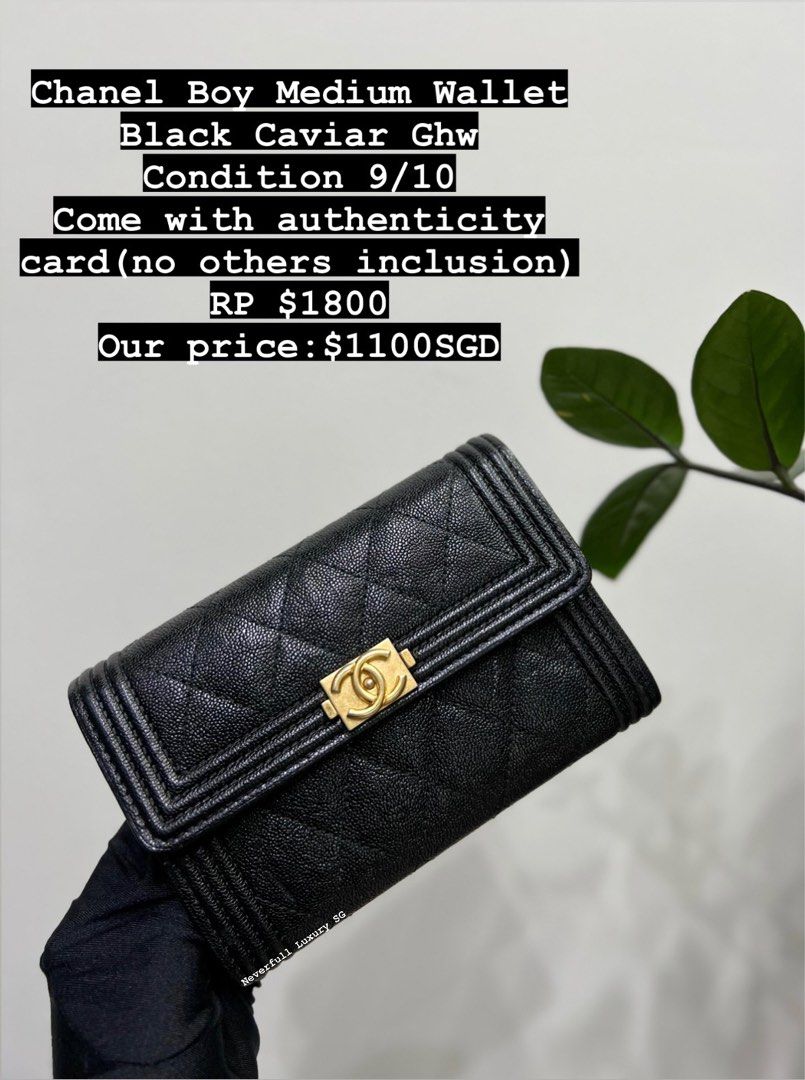 Chanel boy medium wallet on sale