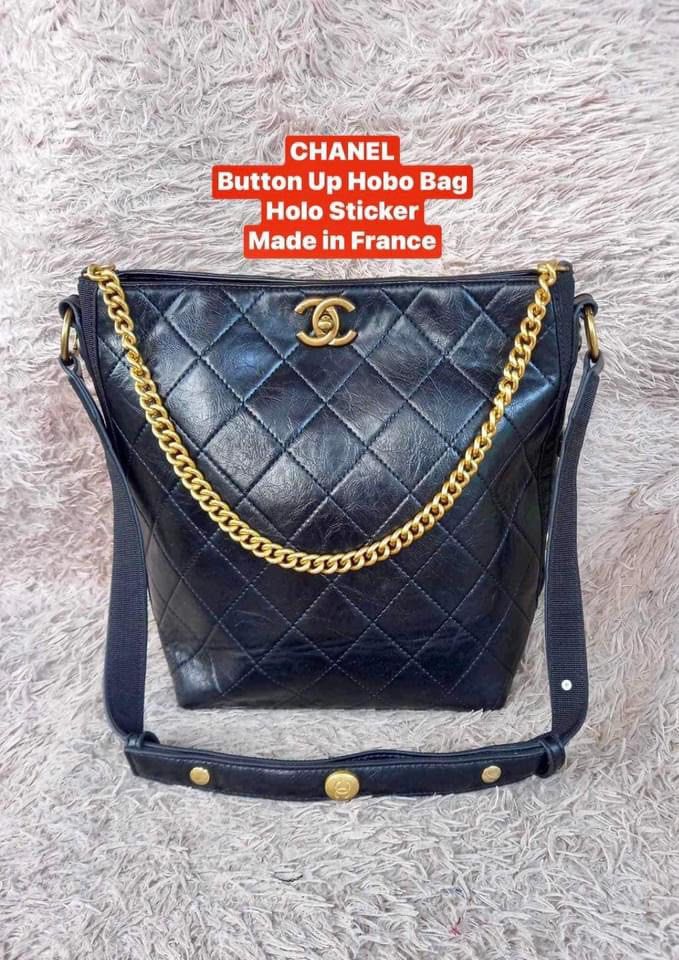 CHANEL BUTTON UP HOBO BAG, Luxury, Bags & Wallets on Carousell