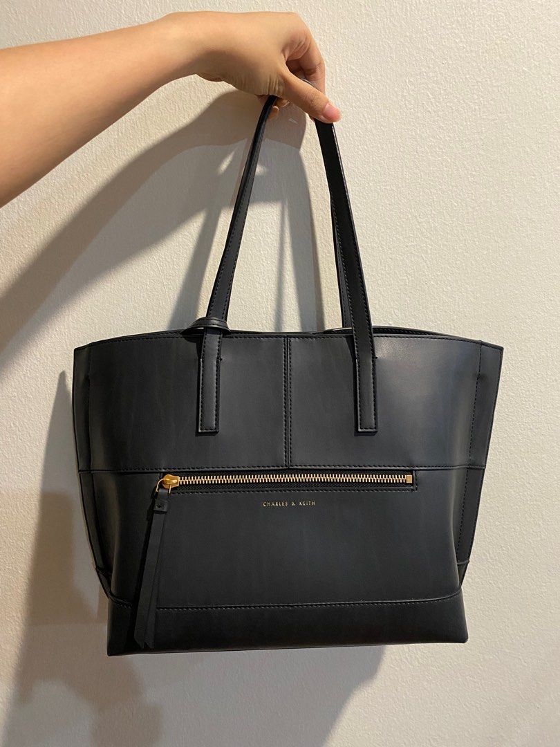 Charles&Keith Front-Zip Large Tote, Women's Fashion, Bags