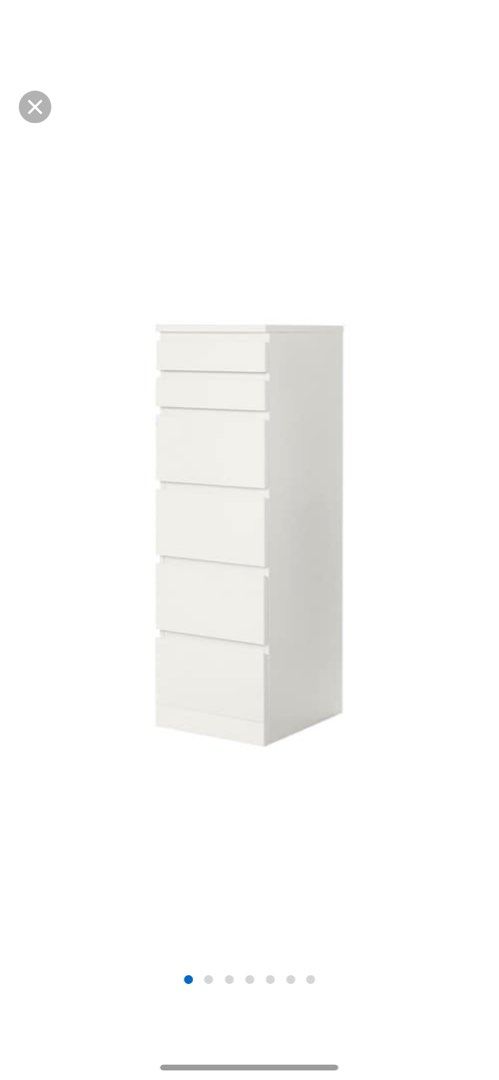 Chest Of Drawers with mirror IKEA malm MALM Chest of 6 drawers White mirror glass 40x123