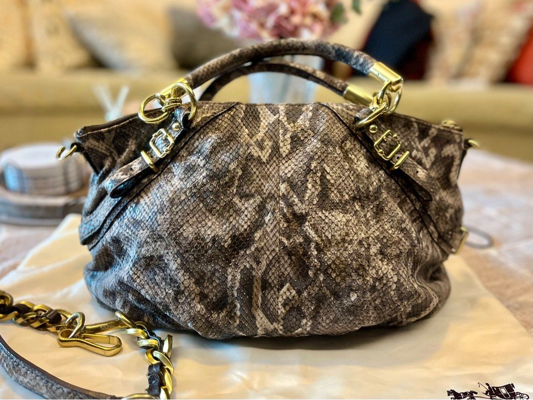 Coach python embossed outlet leather