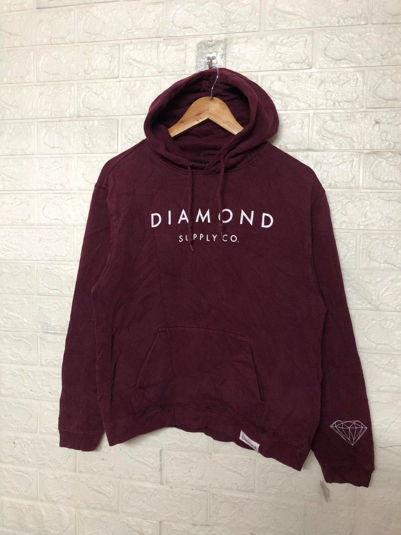 Diamond supply co maroon hoodie hot sale