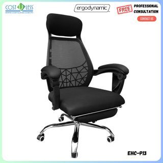 Ergodynamic EHC-P13 Reclining HighBack Mesh Office Chair, Flexible Mechanical Armrest, Pullout Foot Stool Computer Chair, Home / Office Furniture