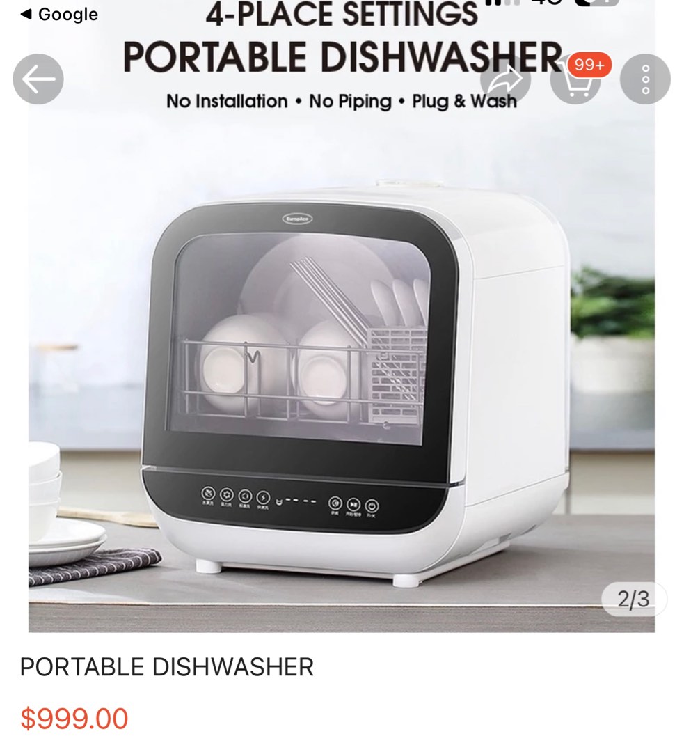 Europace Portable Dishwasher TV Home Appliances Kitchen