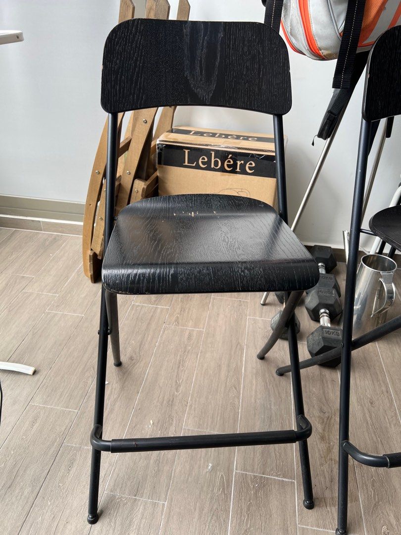 Foldable stool with backrest x2 Furniture Home Living