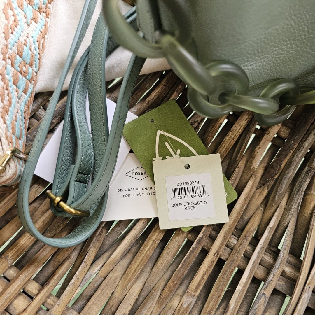 Fossil Jolie Crossbody Bag Sage Green Chain