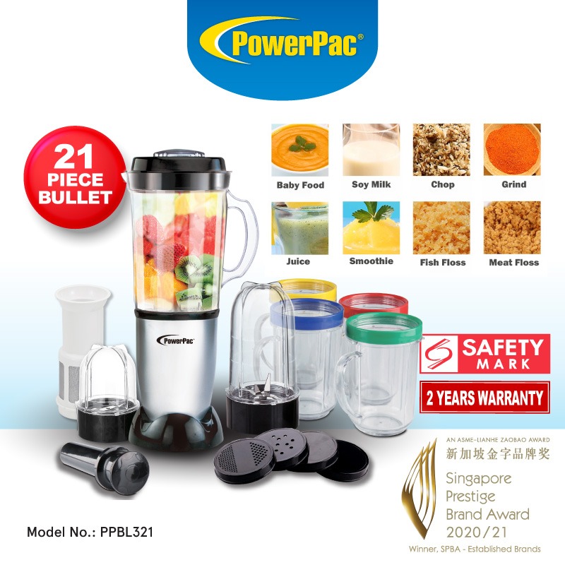 [FREE DELIVERY] PowerPac Blender 21 Piece Bullet Blender (PPBL321), TV