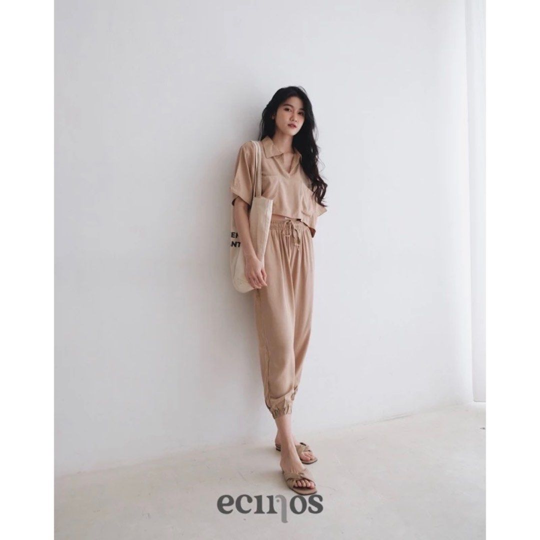 FREE ONGKIR Ecinos Zoe Set pants uniqlo h&m bershka, Fesyen Wanita