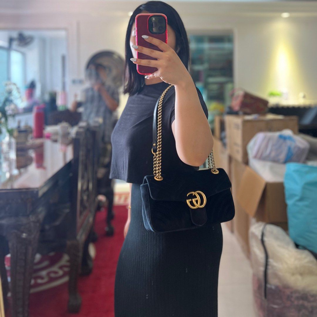Gg marmont small matelassé shoulder bag black outlet