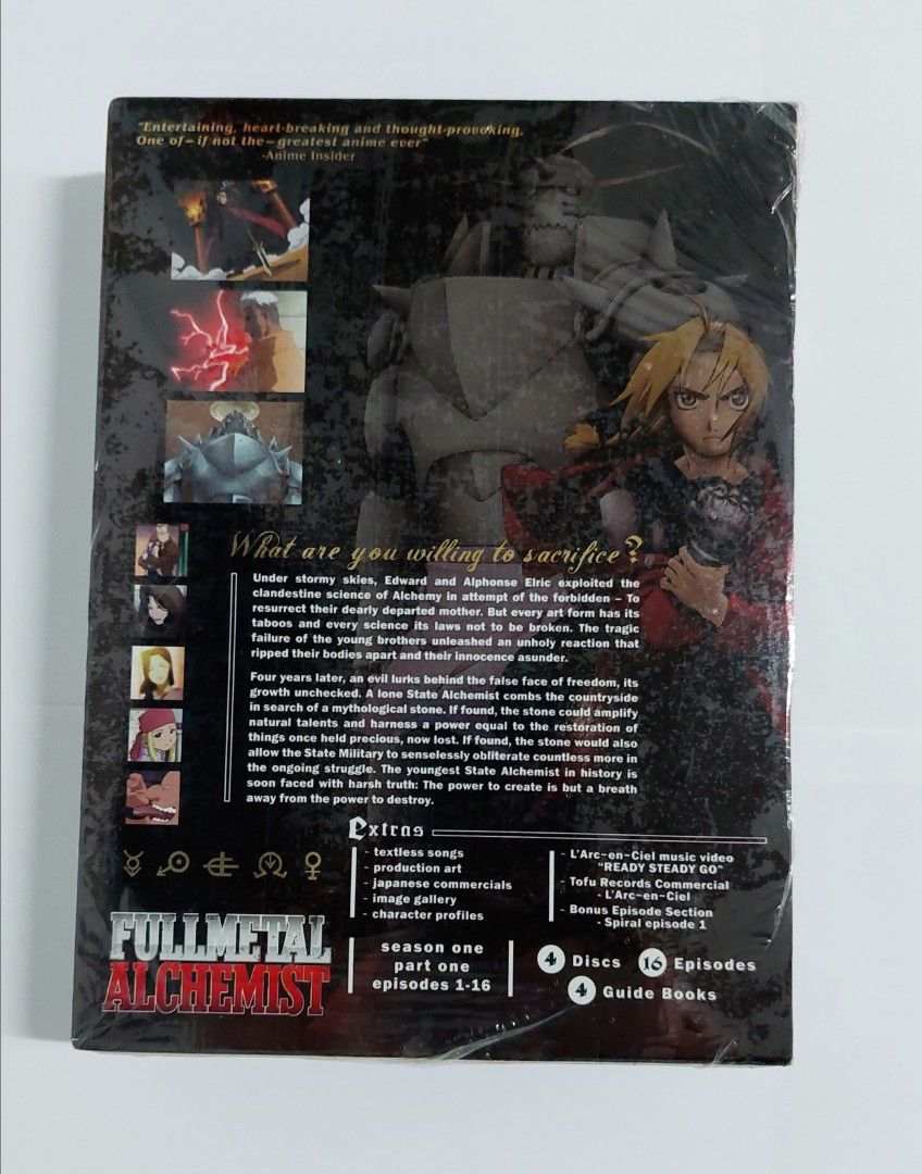Fullmetal Alchemist Season 1 Part 1 DVD Box Set 4 Discs 4 Guide Books 16  Episode